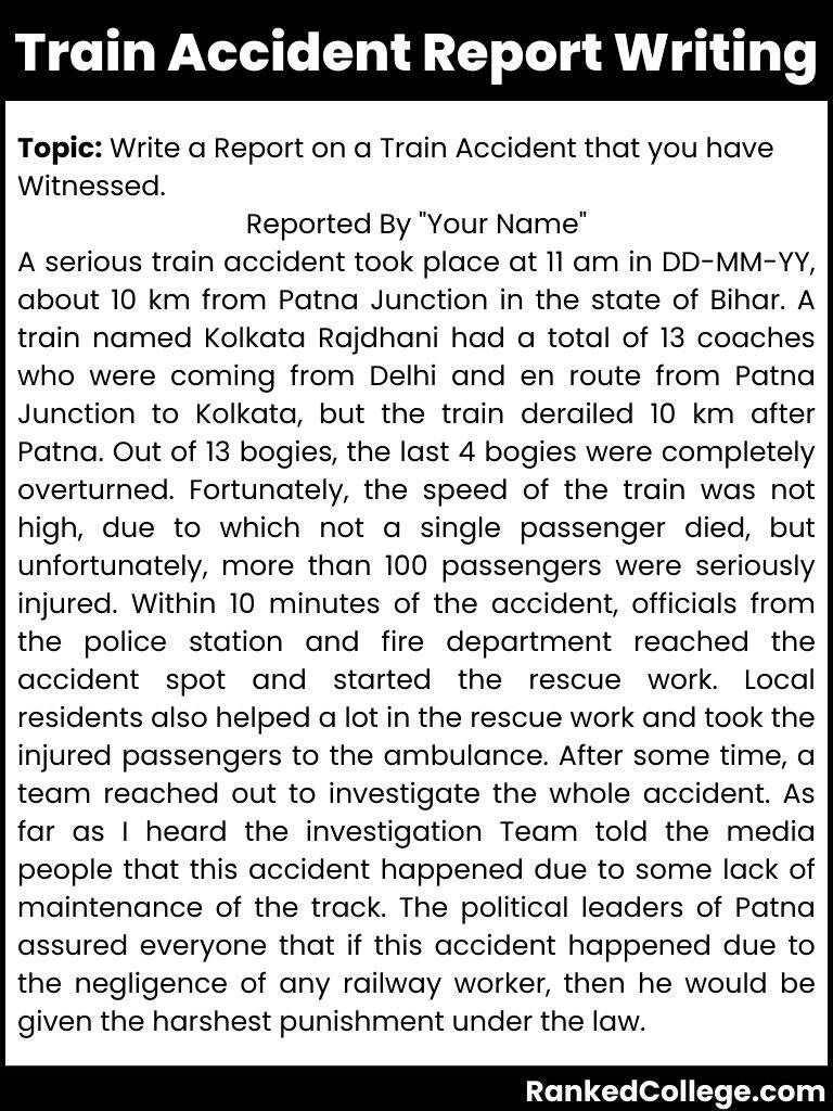 report on train accident